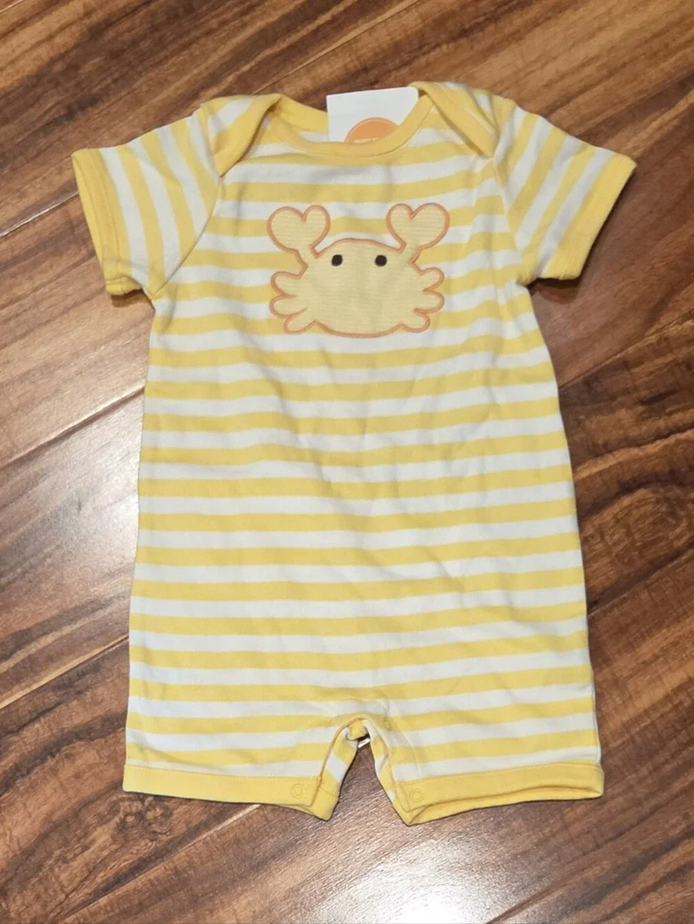 Gymboree NWT 6-12 Months Yellow Striped Crab Romper and Leggings